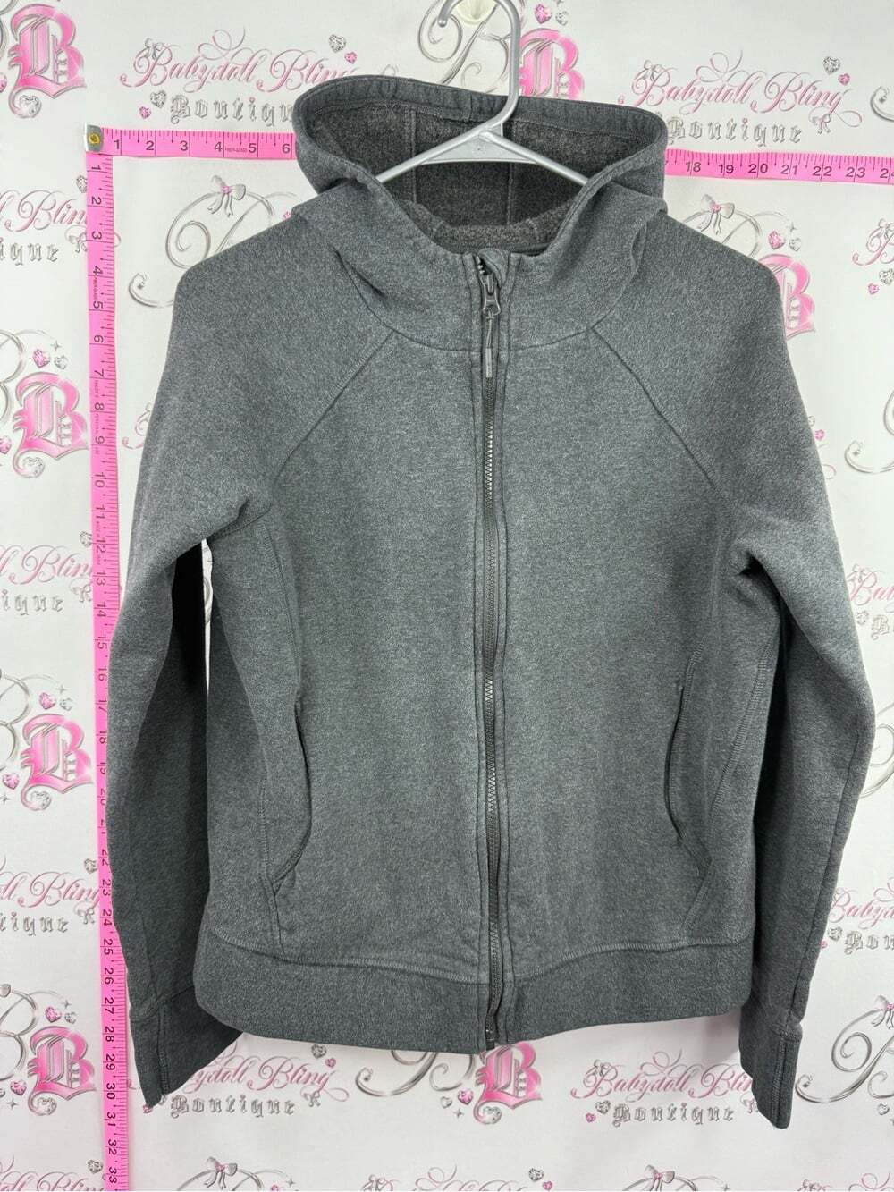 Lole sweater hoodie zip up grey Gray Hooded Zip-Up Jacket